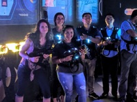 Group of people playing laser tag