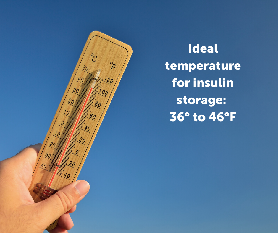 Ideal temperature for insulin storage 36° to 46°F