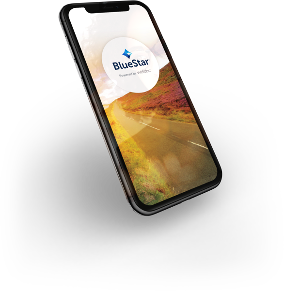 Chronic Care Management Platform iPhone Tilted with reflection