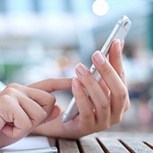 Woman using smartphone