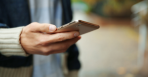 Man holding cell phone