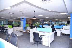 The desk area in our new Bangalore Center for Innovation, Research and Development (CIDR) office location.