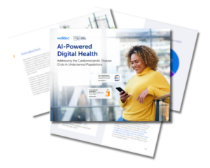 AI-powered digital health white paper cover on top of other pages